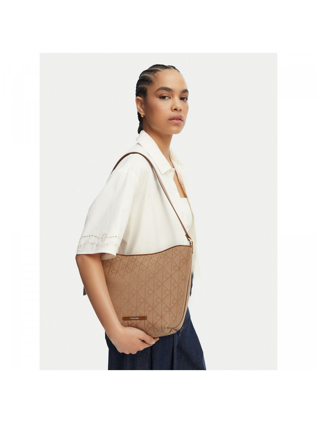 Kabelka Calvin Klein Emblem Aop Jacquard Camera Bag LV04F3535G Hnědá